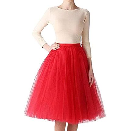 Women's A Line Short Knee Length Tutu Tulle Prom Party Skirt