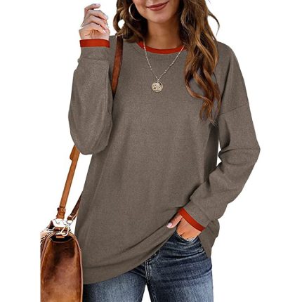 Dofaoo Sweatshirts for Women Long Sleeve Crew Neck Tunic Tops for Leggings